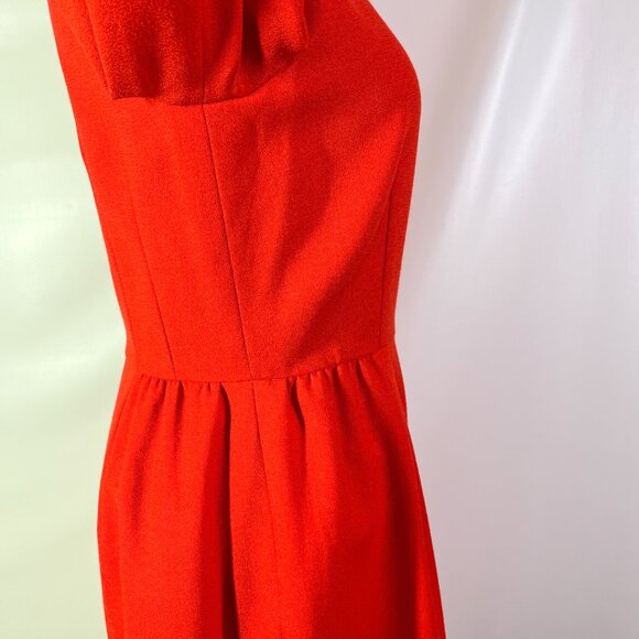 J. Crew Factory Sz 6 Red 3/4 Sleeve Wool Blend Dress Zip Back Lined 95620 - Picture 9 of 11